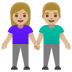 👫🏼 woman and man holding hands: medium-light skin tone display on Google